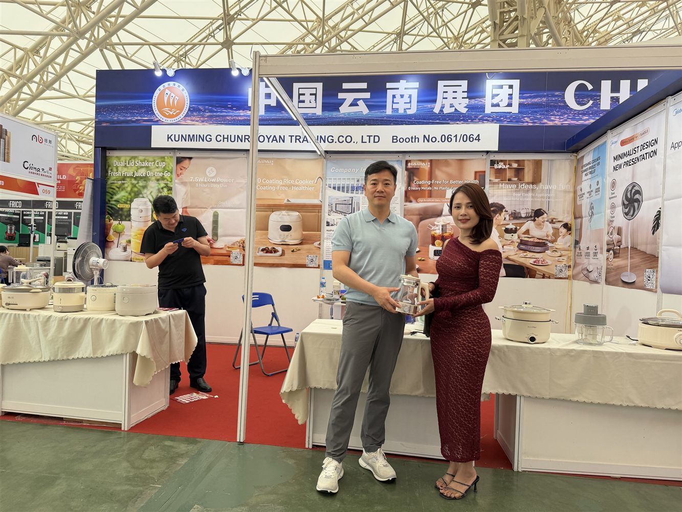 VELAN Global trade promotion activity with small home appliance products at an ASEAN market event